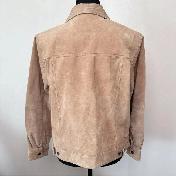 Lisa International Womens Medium Suede Tan  Button Jacket - Picture 2 of 15